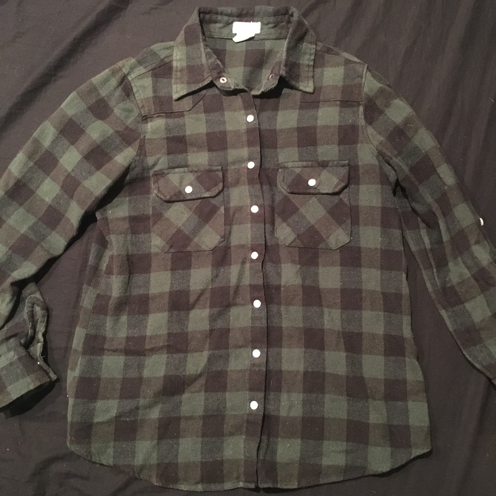 Black and green flannel